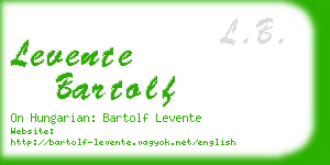 levente bartolf business card